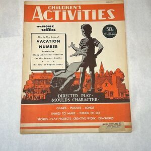 VTG Children's Activities For Home & School Magazine Book June 1949 Newsstands